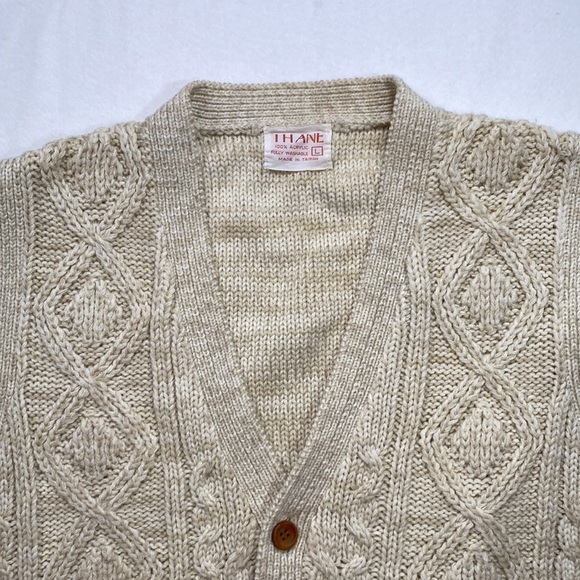 Thane Sweater Vest Button Up Tan Cream Womens Size L - Picture 4 of 13